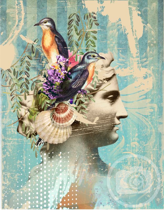 J. Geiger 20 X 16 Bebe The Bird Girl Giclee