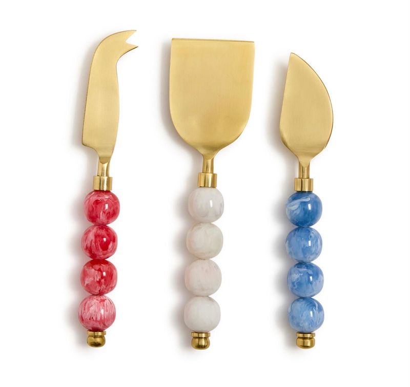 Red, White And Blue Cheese Knives