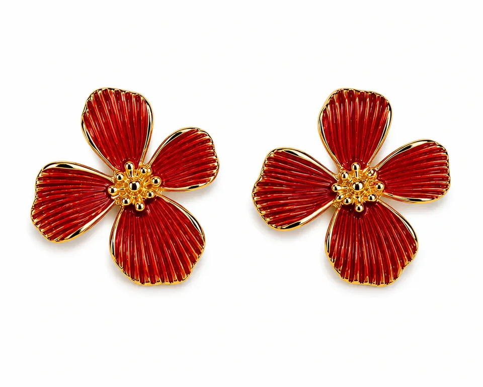 Blossom Red Earrings