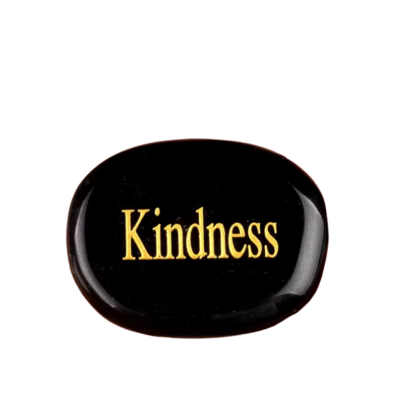 Black Obsidian Spiritual Oval Thumb-Press Healing Stone - "KINDNESS" Black Obsidian Spiritual Oval Thumb-Press Healing Stone - "KINDNESS"