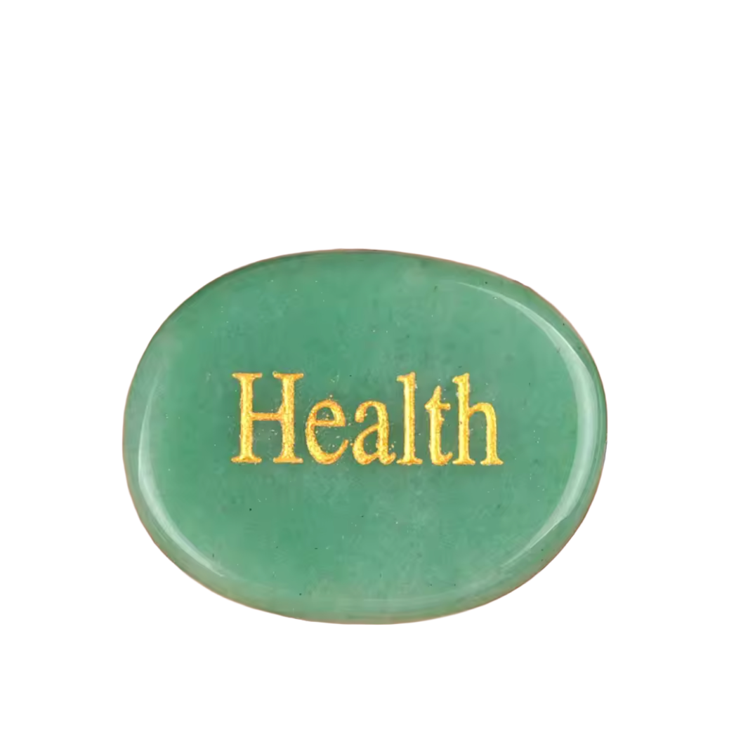 Jade Spiritual Oval Thumb-Press Healing Stone - "HEALTH"