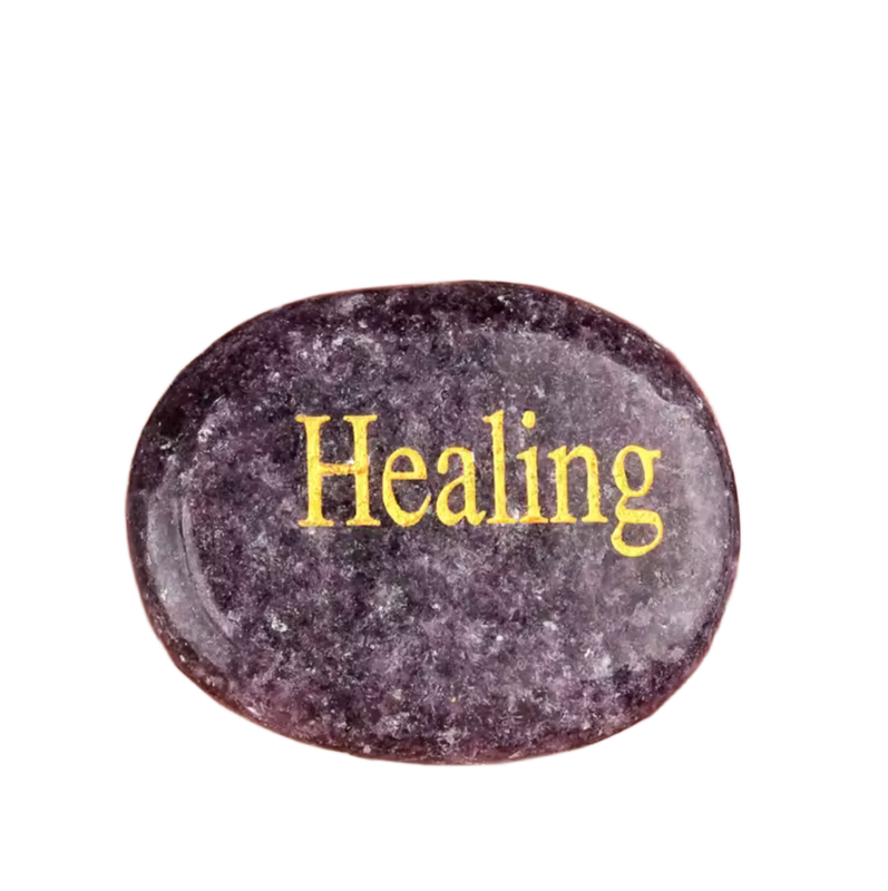 Lepidolite Spiritual Oval Thumb-Press Healing Stone - "HEALING" Lepidolite Spiritual Oval Thumb-Press Healing Stone - "HEALING"