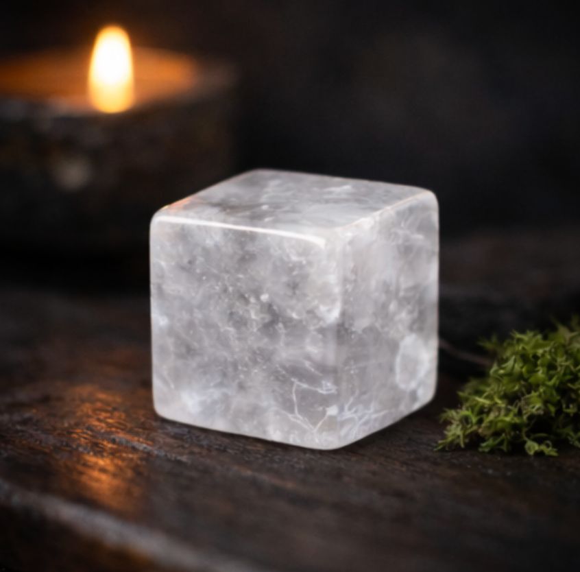 Solmara Clear Quartz - Natural Healing Stone Cube