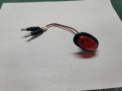 Red Oval Clearance Light - 1-5/8" X 3/4"