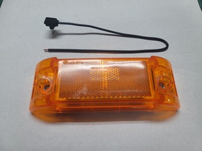 Amber Clearance Light w/Single Pin Pigtail - 6" X 2"
