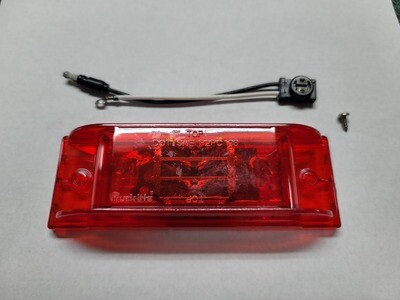 Red LED Clearance Light w/Pigtail & Grounding Screw - 6" X 2"