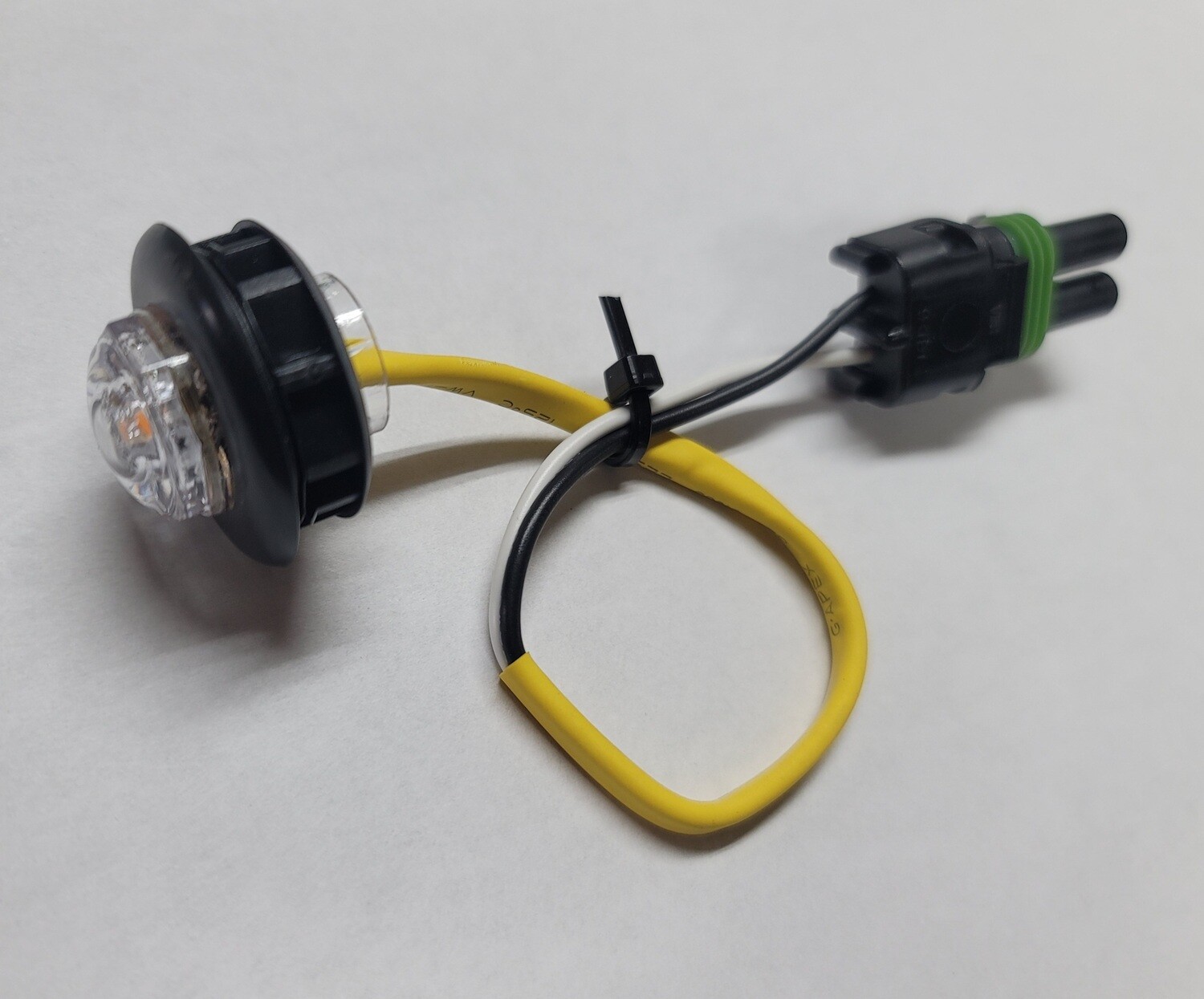 Bullet Light, Clear lens, Amber Sidemarker LED W/Grommet Mounts