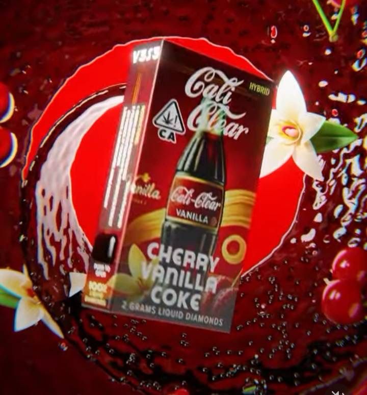 Cali Clear: 2grams Liquid Diamonds Disposable Vape - Cherry Vanilla Coke (HYBRID)
