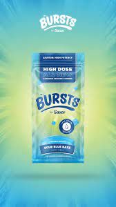 Burst Sour Blue Razz Infused Live Resin Gummies 800mg INDICA