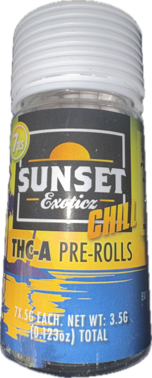 SUNSET Exoticz: 7pk Pre-Rolls - Sour Apple INDICA