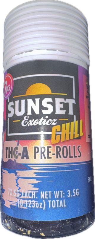SUNSET Exoticz: 7pk Pre-Rolls - Bubblegum INDICA