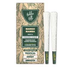Hidden Hills: 2grams (2x) Diamond Pave Coated Hashhole Pre-Rolls - Mango Mamba INDICA