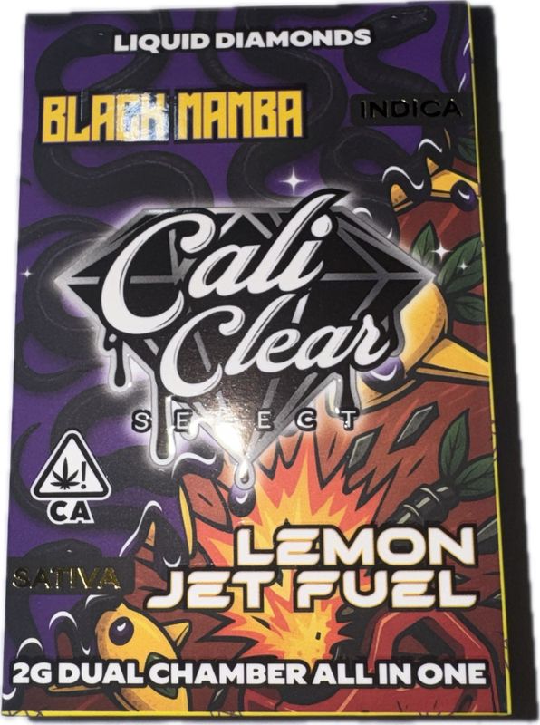 Cali Clear Select: 2g Liquid Diamonds Dual Chamber All In One - Black Mamba (INDICA) x Lemon Jet Fuel (SATIVA)