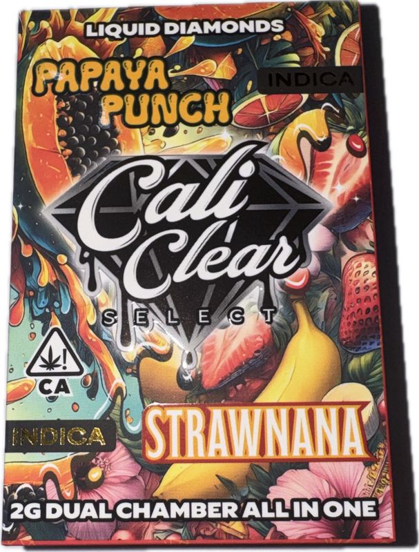 Cali Clear Select: 2g Liquid Diamonds Dual Chamber All In One - Papaya Punch (INDICA) x Strawnana (INDICA)