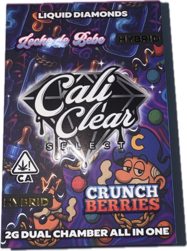 Cali Clear Select: 2g Liquid Diamonds Dual Chamber All In One - Leche de Bebe (HYBRID) x Crunch Berries (HYBRID)