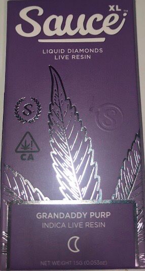 Sauce XL: 1.5g Disposable Live Resin Cart - GrandDaddy Purp INDICA