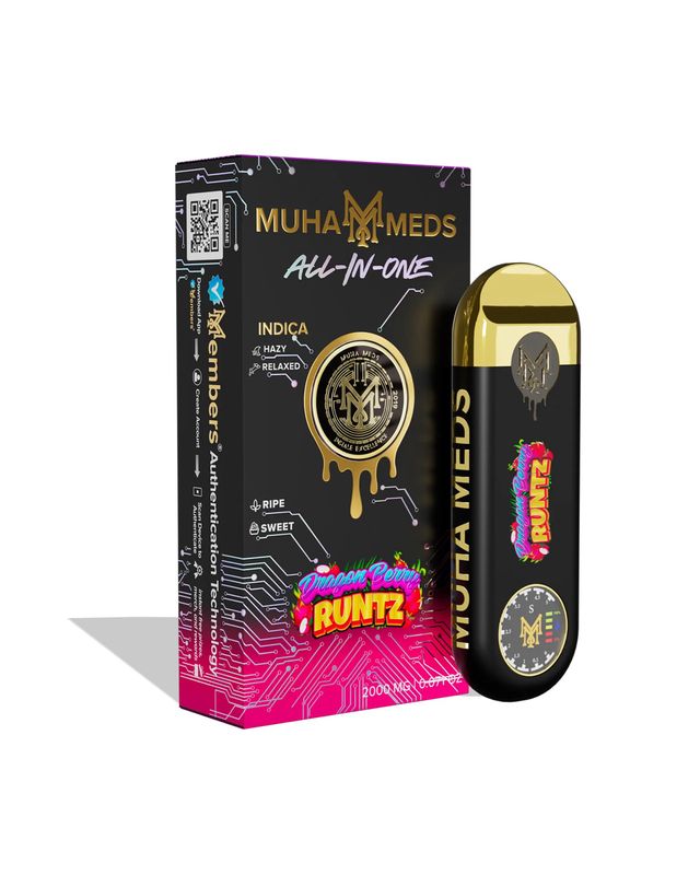 MUHA MEDS: 2gram Disposable Vape - Dragon Berry Runtz INDICA