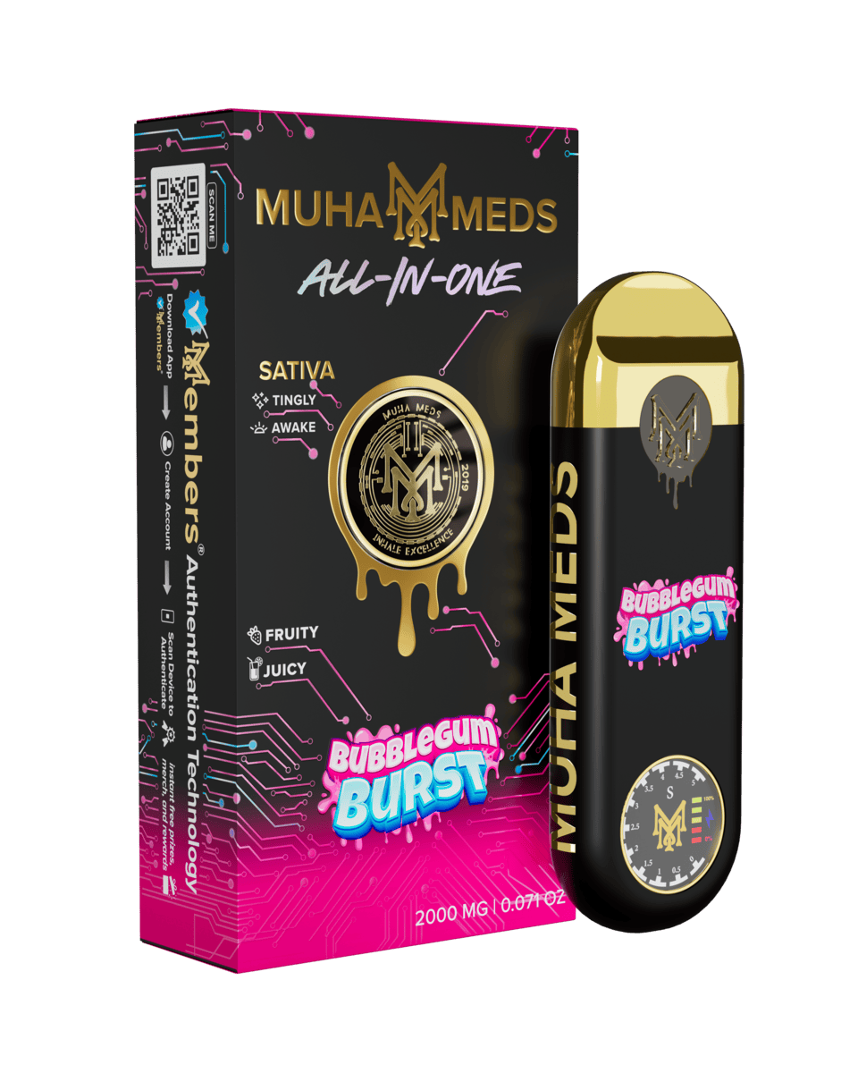 MUHA MEDS: 2gram Disposable Vape - Bubblegum Burst SATIVA