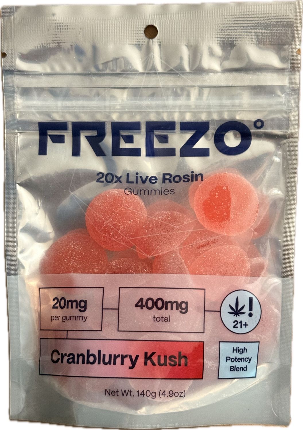 Freezo: 400mg Infused Live Rosin Gummies - Assorted Cranblurry INDICA