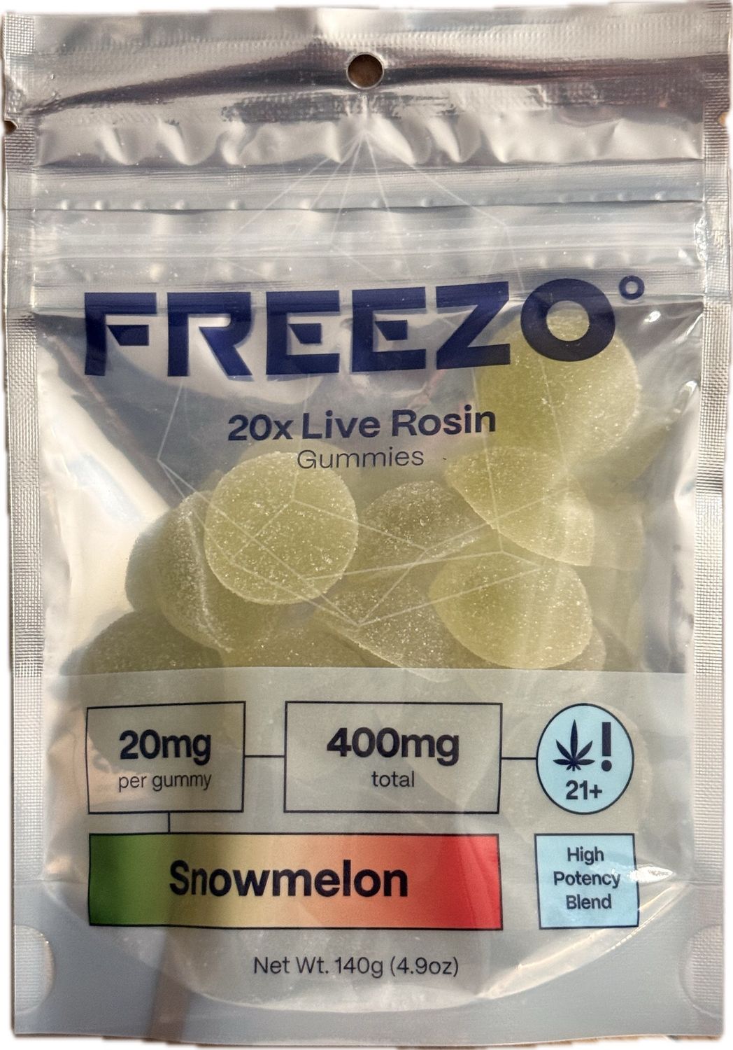 Freezo: 400mg Infused Live Rosin Gummies - Assorted Snowmelon INDICA