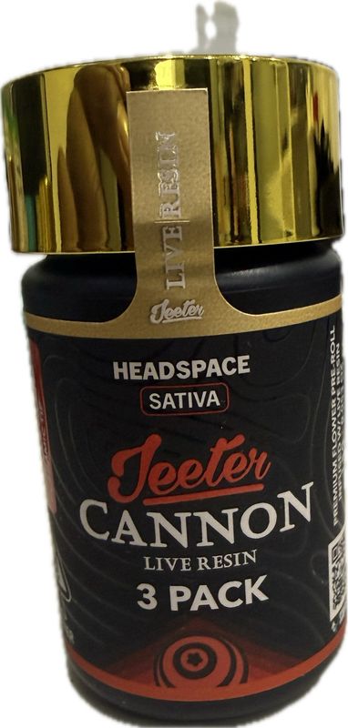 Jeeter Cannon: 3pk Premium Flower Glass Tip Pre-Roll INFUSED w/ Live Resin - Headspace-SATIVA