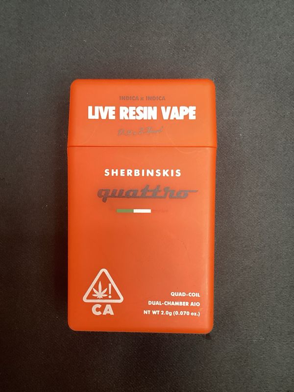 SHERBINSKI Quattro: 2gram Dual Chamber Live Resin Vape - D-31 x Z-Head