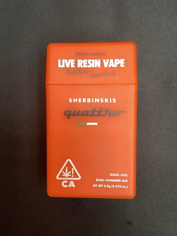 SHERBINSKI Quattro: 2gram Dual Chamber Live Resin Vape - Pink Cherry x Cotton Candy