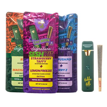 Hidden Hills: Signature SHESH KIT - 2gram Live Rosin Disposable Vape + 2gram Hash Hole