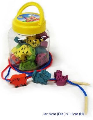 Lacing Animals - Farm in a  Jar