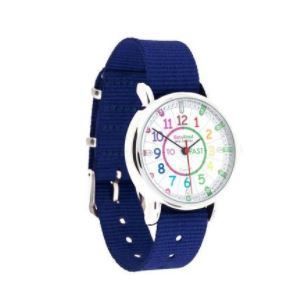 Easy Read Time Teacher Rainbow Watch - Navy