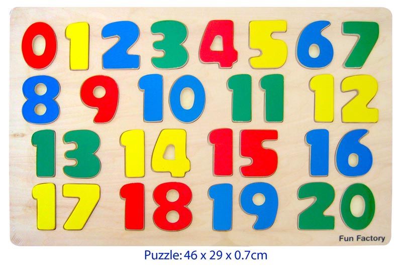 Raised Puzzle Number Large 1-20