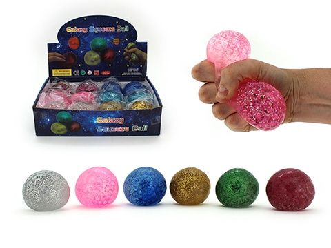 Galaxy Squeeze Ball with Orbs and Glitter