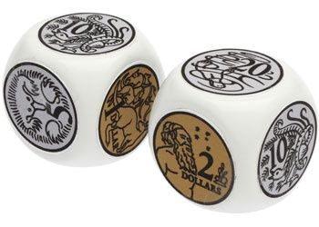 Jumbo Australian Money Dice (set of 2)