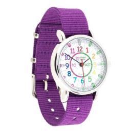 Easy Read Time Teacher Rainbow Watch - Purple
