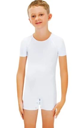 Calmcare Sensory Short Sleeve Suit BOYS 12/WHITE