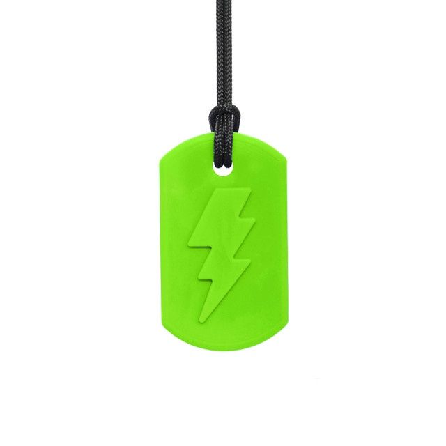 Ark Bolt Bite Lightning Chew Necklace LIME GREEN XT
