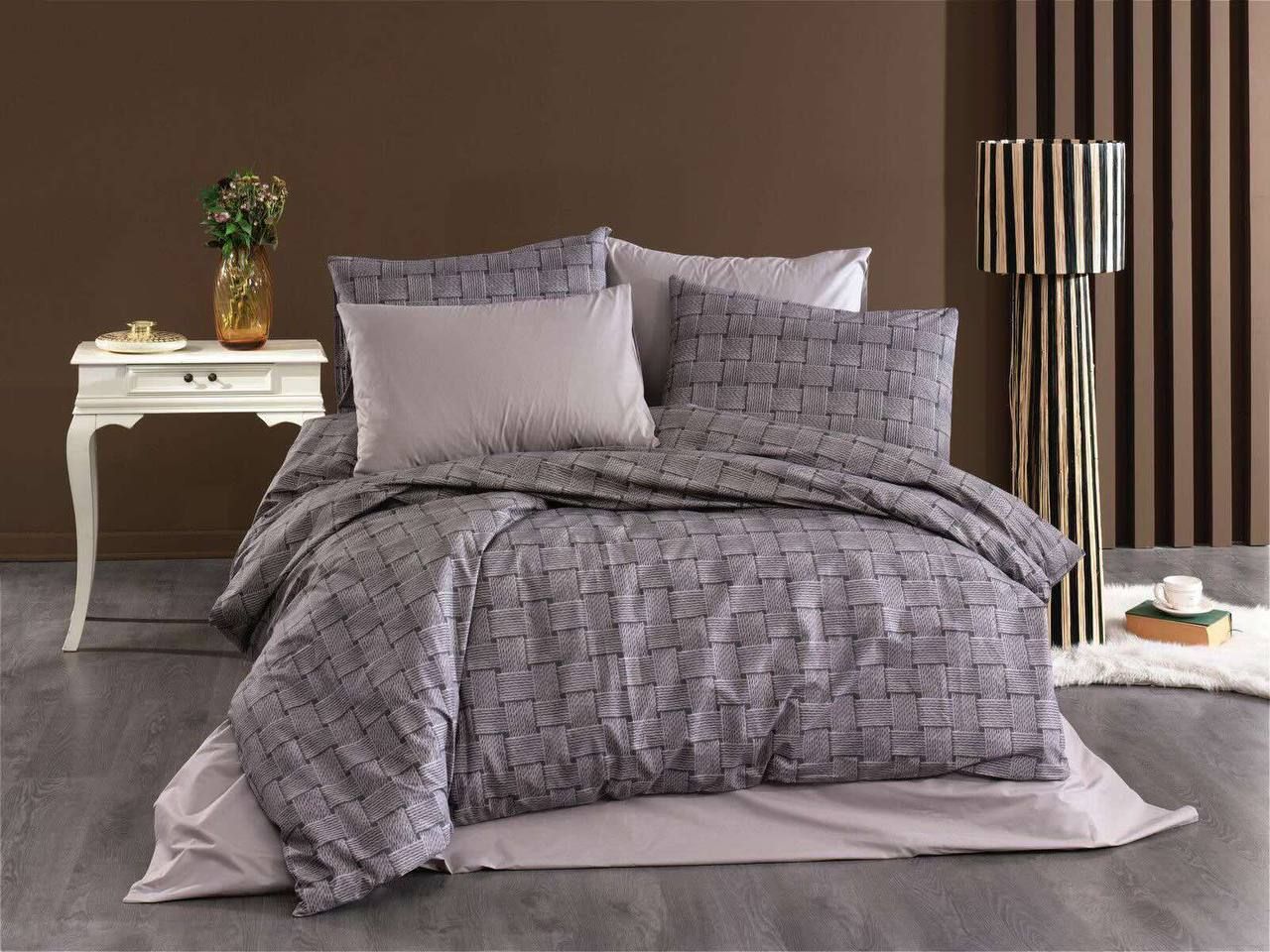 Постільна білизна Ranforce ліловий димчастий | Євро | 100% бавовна | Туреччина
