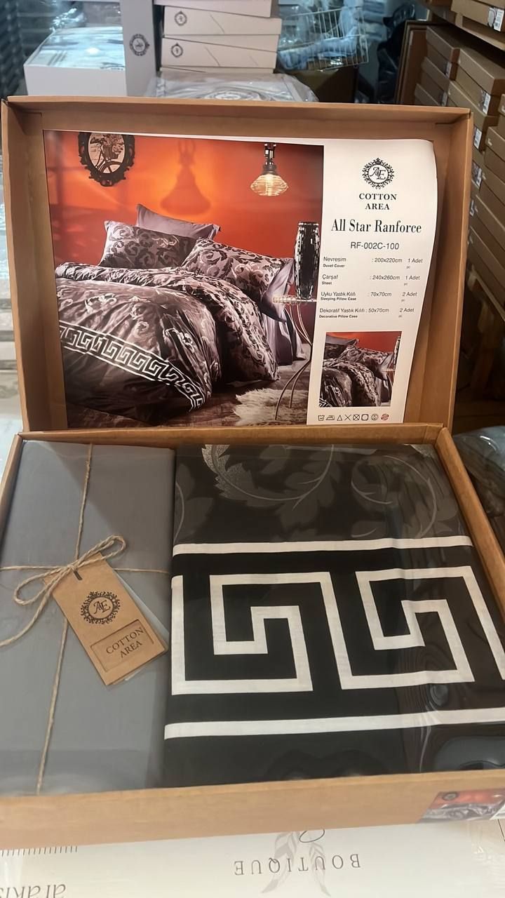 ​Постільна білизна All Star Ranforce — Євро комплект 6 предметів, чорний, Туреччина

