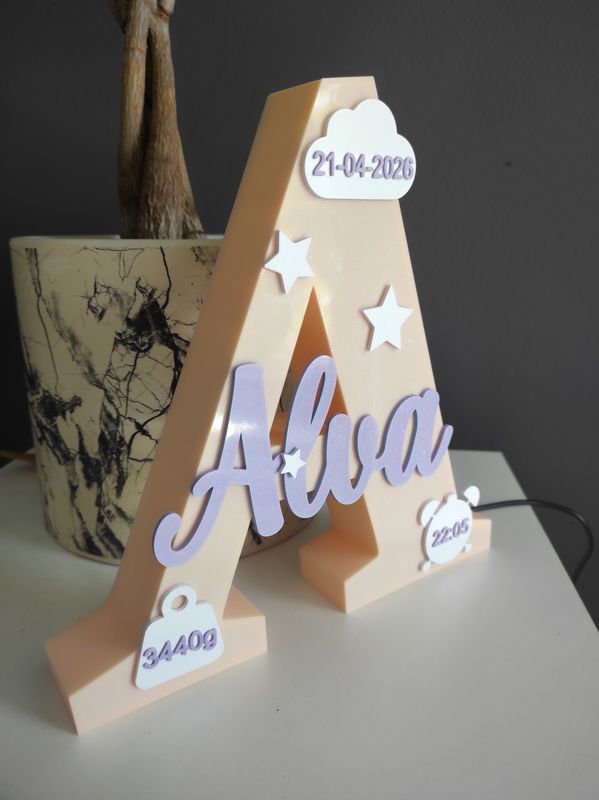 personalisiertes Nachtlicht "Buchstabe"