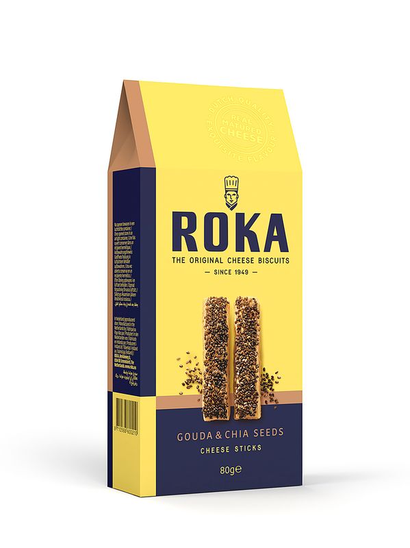 Roka Cheesesticks Gouda kaas met Chia zaadjes 80 gr