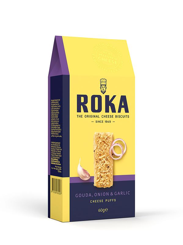 Roka Gouda Cheese Puffs met ui en look 60 gr