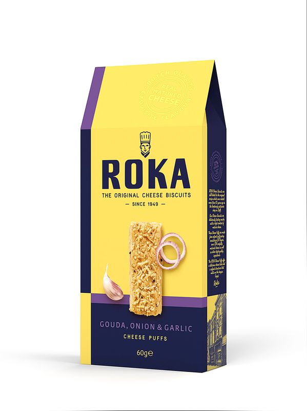 Roka Gouda Cheese Puffs met ui en look 60 gr