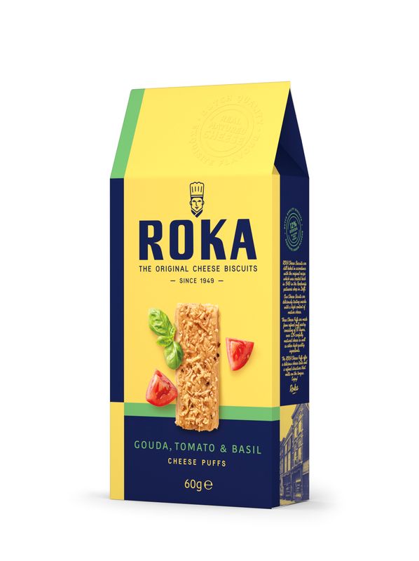 Roka Cheese Puffs met tomaat en basilicum 60 gr