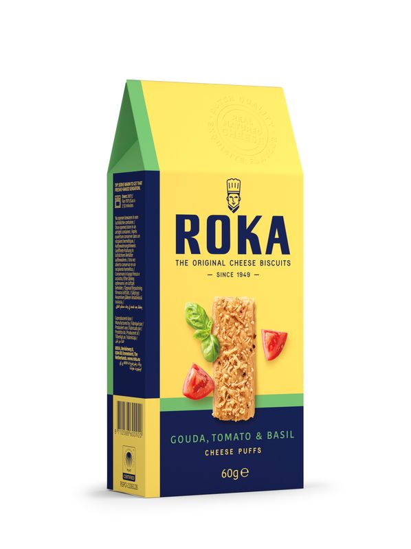 Roka Cheese Puffs met tomaat en basilicum 60 gr