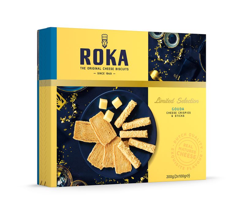 Roka assortiment crispies en sticks Gouda kaas 200 gr