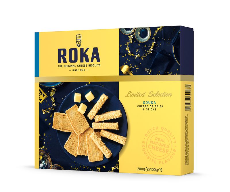 Roka assortiment crispies en sticks Gouda kaas 200 gr