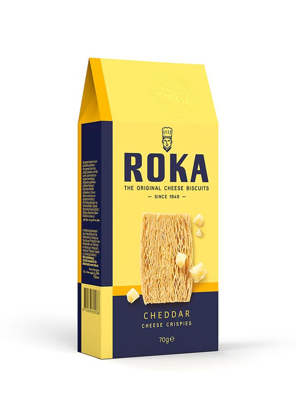 Roka Cheesecrispies Cheddar kaas 70 gr