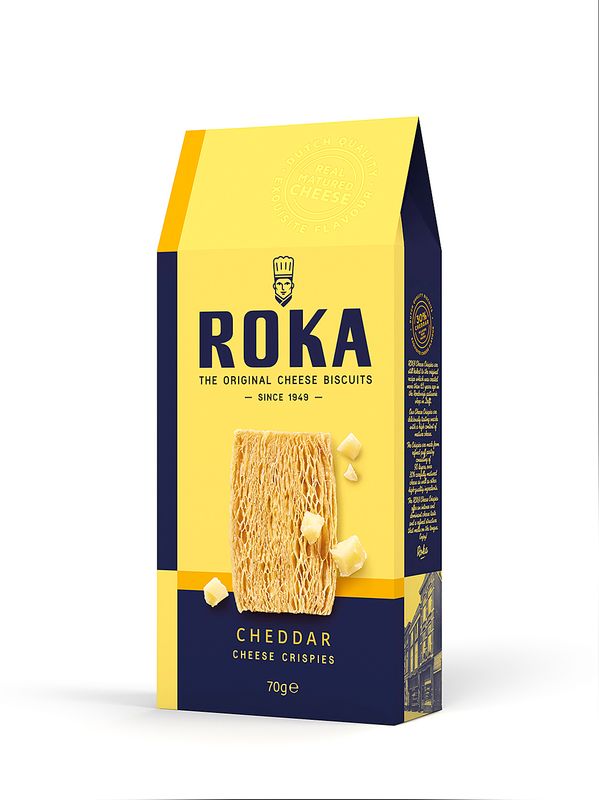 Roka Cheesecrispies Cheddar kaas 70 gr