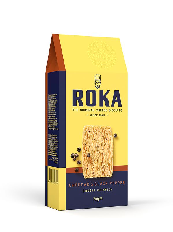 Roka Cheese Crispies Cheddar met zwarte peper
