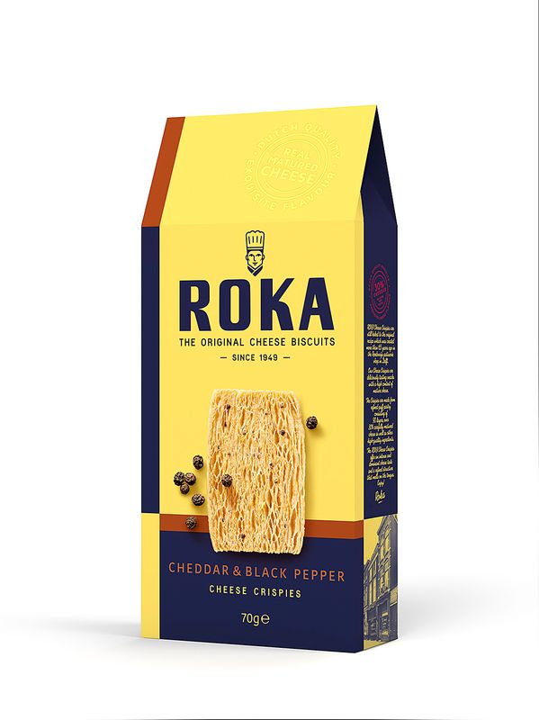 Roka Cheese Crispies Cheddar met zwarte peper